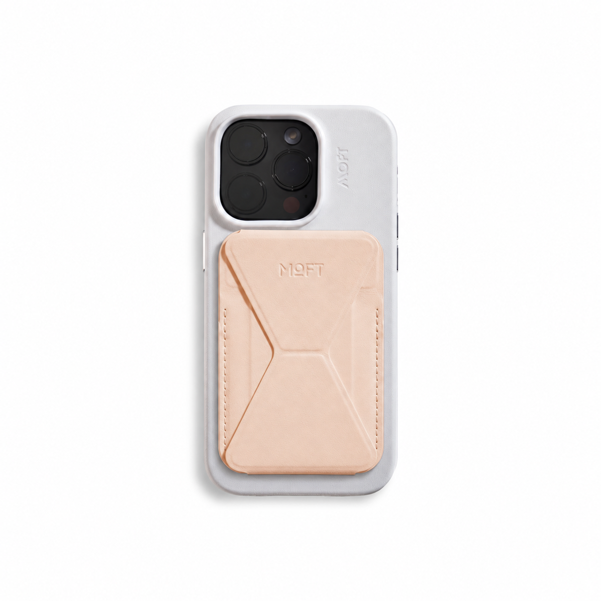 MOFT Snap-On MOVAS — Персиковый, вид на телефоне